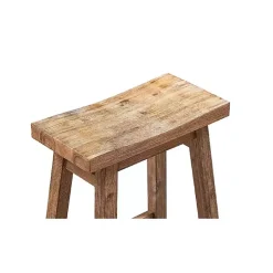 Acacia Barnwood Saddle Counter Stools, Set of 2