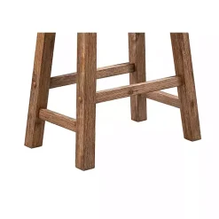 Acacia Barnwood Saddle Counter Stools, Set of 2