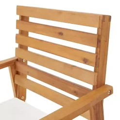 Acacia White Cushioned Outdoor Chairs, Set of 2