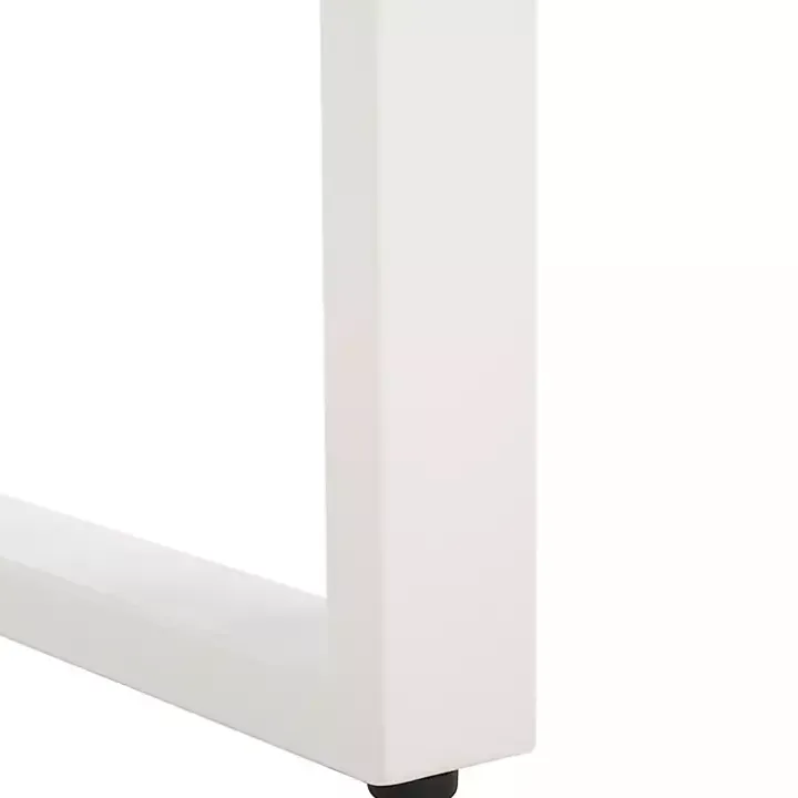 Acacia Wood and White Metal Monti Outdoor Bench