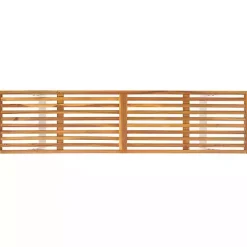 Acacia Wood and White Metal Monti Outdoor Bench