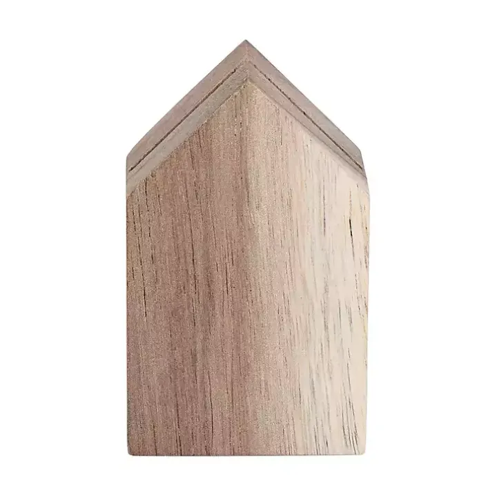 Acacia Wood House Photo Holders, Set of 3
