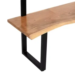 Acacia Wood Modern Storage Hooks Hall Tree