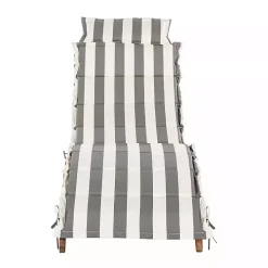 Acacia Wood 3-pc. Chaise Set with Striped Cushions