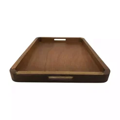Acacia Wood Rectangle Serving Tray with Handles
