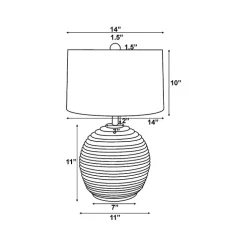Acacia Wood Ribbed Polo Table Lamp