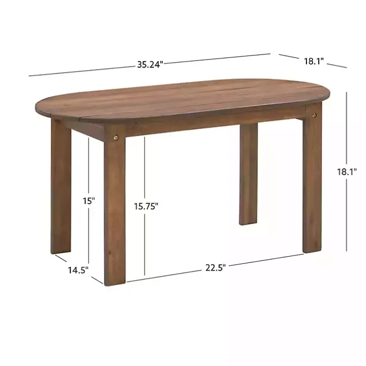 Acorn Acacia Wood Oval Adirondack Coffee Table