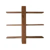 Adjustable 3-Tier Acacia Wood Wall Shelf