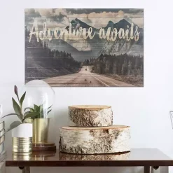 Adventure Awaits Wood Art Print