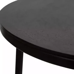 Aged Black Metal Frame Slab Top Accent Table