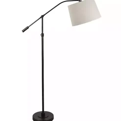 Aged Bronze Iron Adjustable Arm Floor Lamp