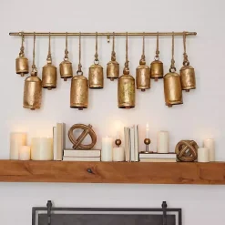 Aged Gold Round Bells Wall Plaque