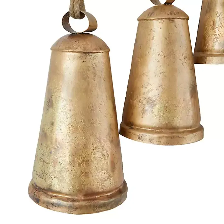 Aged Gold Triangle Bells Wall Plaque