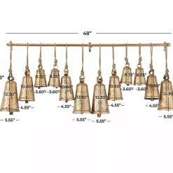 Aged Gold Triangle Bells Wall Plaque