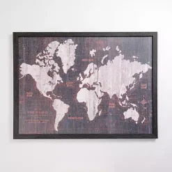 Aged World Map Framed Art Print