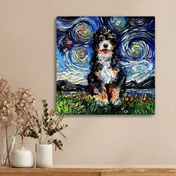 Aja Trier Bernadoodle Starry Night Canvas Print