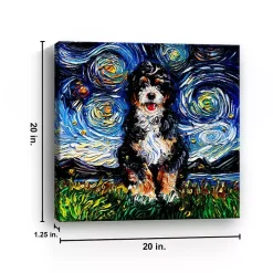 Aja Trier Bernadoodle Starry Night Canvas Print
