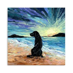 Aja Trier Black Lab Beach Days Canvas Art Print