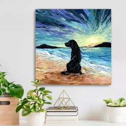 Aja Trier Black Lab Beach Days Canvas Art Print