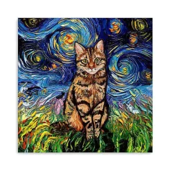 Aja Trier Brown Tabby Starry Night Canvas Print