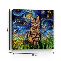 Aja Trier Brown Tabby Starry Night Canvas Print