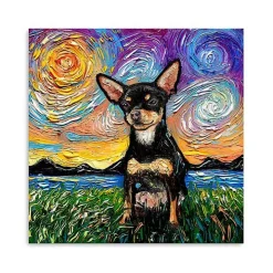 Aja Trier Chihuahua Starry Night Canvas Print