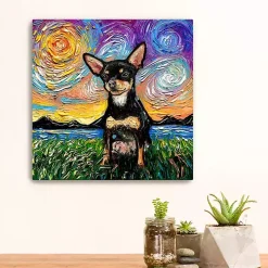Aja Trier Chihuahua Starry Night Canvas Print