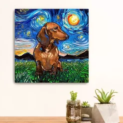 Aja Trier Dachshund I Starry Night Canvas Print