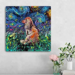 Aja Trier Dachshund III Starry Night Canvas Print