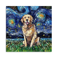 Aja Trier Golden Starry Night Canvas Art Print