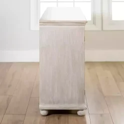 Alana Whitewashed 4-Door Cabinet