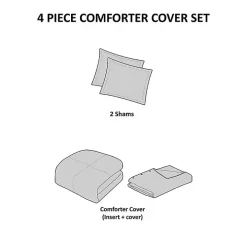 Alaya Tan 4-pc. Full/Queen Waffle Duvet Set