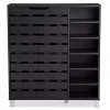 Aldrich Black Slatted Shoe Storage Cabinet