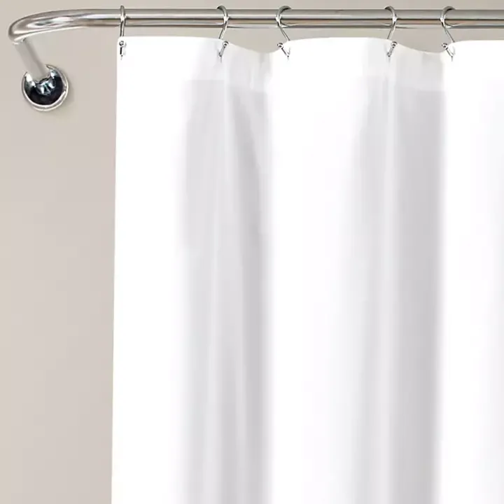 Allison White Ruffle Shower Curtain
