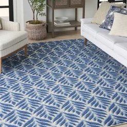 Aloha Blue Botanical Indoor/Outdoor Rug, 3x5