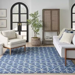 Aloha Blue Botanical Indoor/Outdoor Rug, 3x5