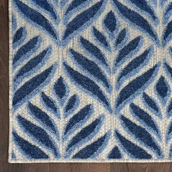 Aloha Blue Botanical Indoor/Outdoor Rug, 6x9