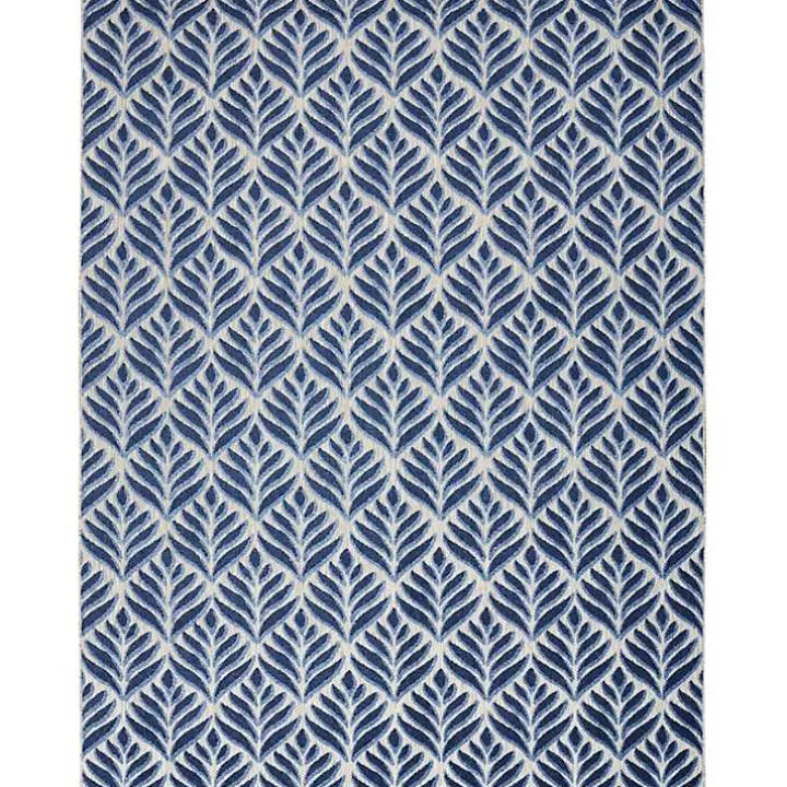 Aloha Blue Botanical Indoor/Outdoor Rug, 7x10