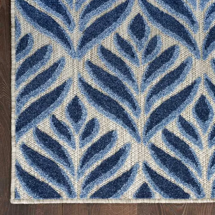 Aloha Blue Botanical Indoor/Outdoor Rug, 7x10