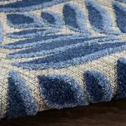 Aloha Blue Botanical Indoor/Outdoor Rug, 7x10