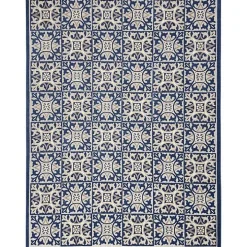 Aloha Blue Geometric Indoor/Outdoor Area Rug, 6x9