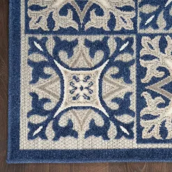 Aloha Blue Geometric Indoor/Outdoor Area Rug, 6x9