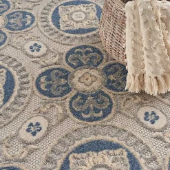 Aloha Blue Medallion Indoor/Outdoor Area Rug, 3x5
