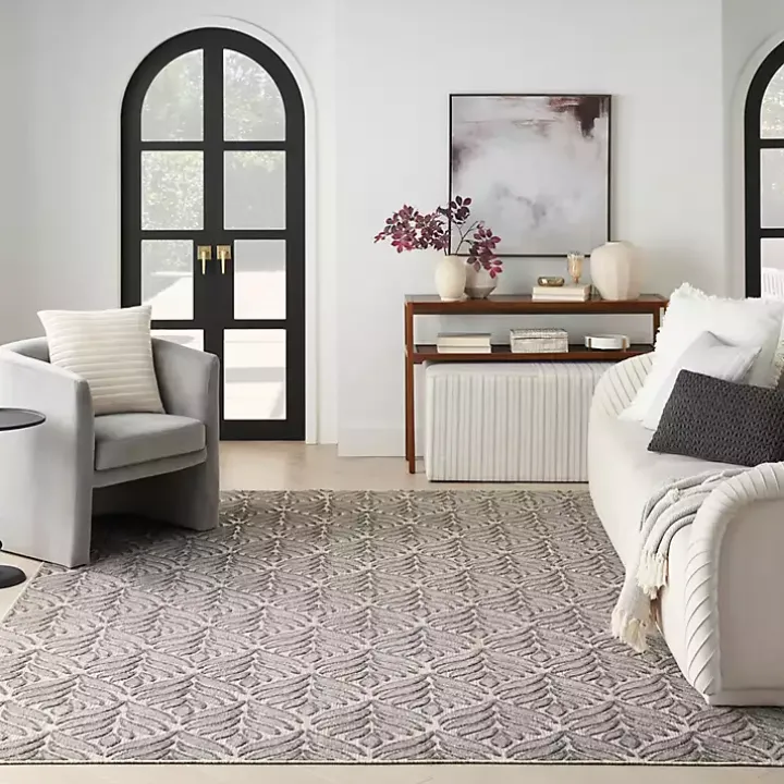 Aloha Gray Botanical Indoor/Outdoor Rug, 5x7