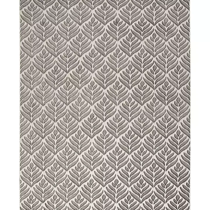 Aloha Gray Botanical Indoor/Outdoor Rug, 6x9