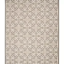 Aloha Ivory Geometric Indoor/Outdoor Area Rug, 6x9