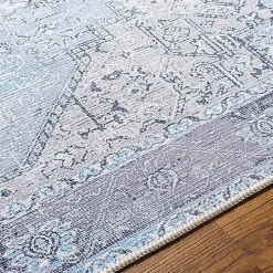 Amelie Silver Blue Classic Washable Area Rug, 8x12