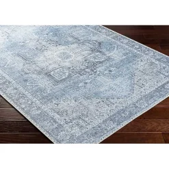 Amelie Silver Blue Classic Washable Area Rug, 8x12