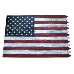 American Flag Picket Edge Wall Plaque