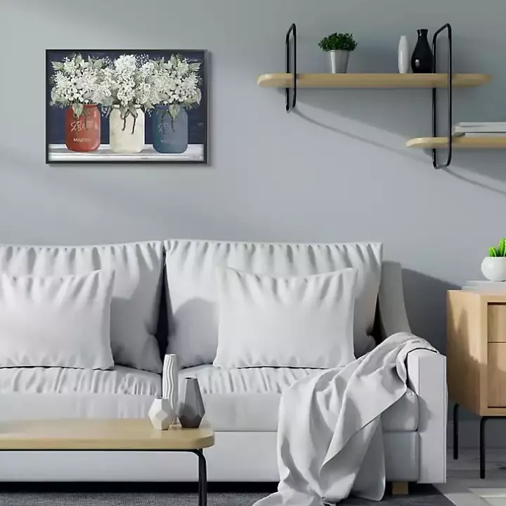 Americana Floral Bouquets Black Framed Art Print